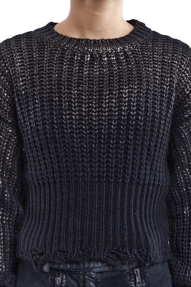 COATED CROPPED SWEATER