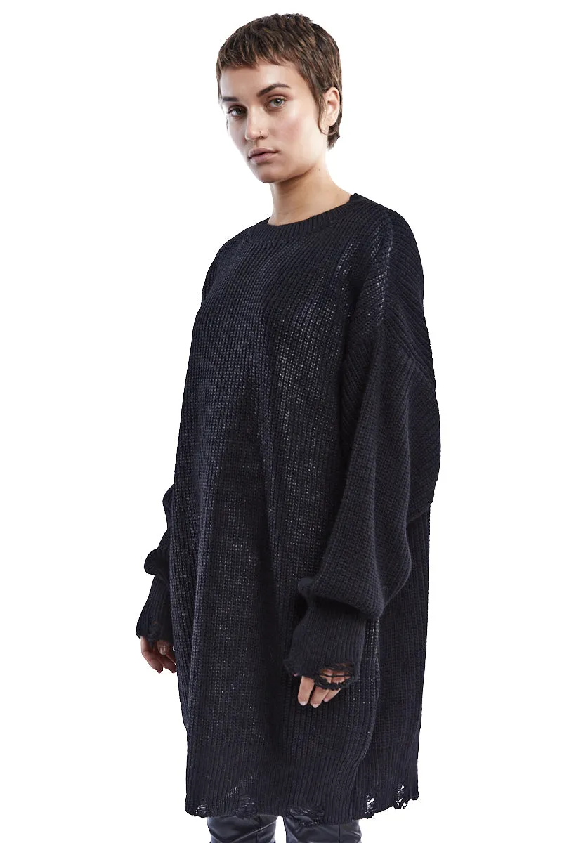 COATED OVERSIZE SWEATER