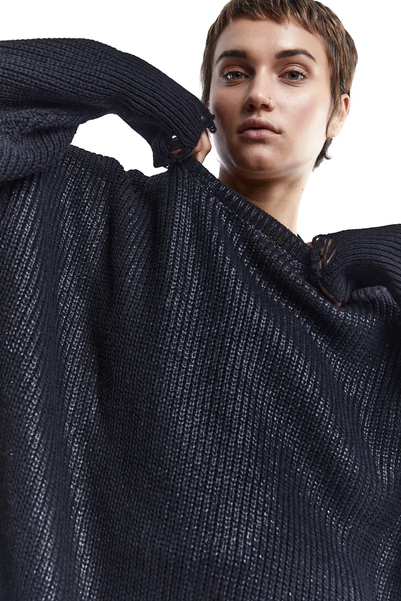 COATED OVERSIZE SWEATER