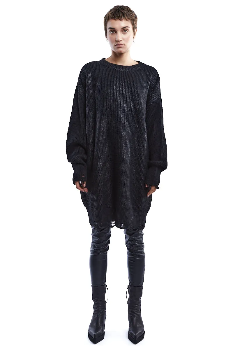 COATED OVERSIZE SWEATER