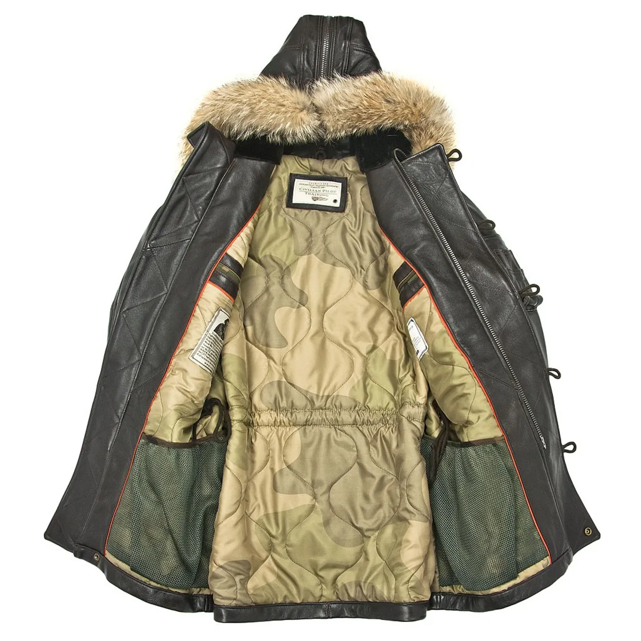 Cockpit USA Antique Lamb N3B Long Parka Brown USA Made