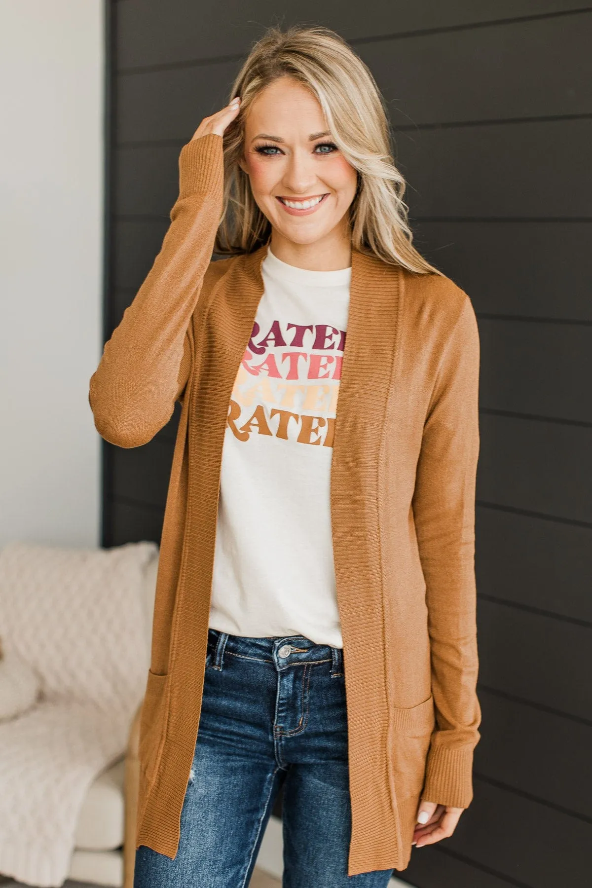 Comfortable With Myself Knit Cardigan- Amber