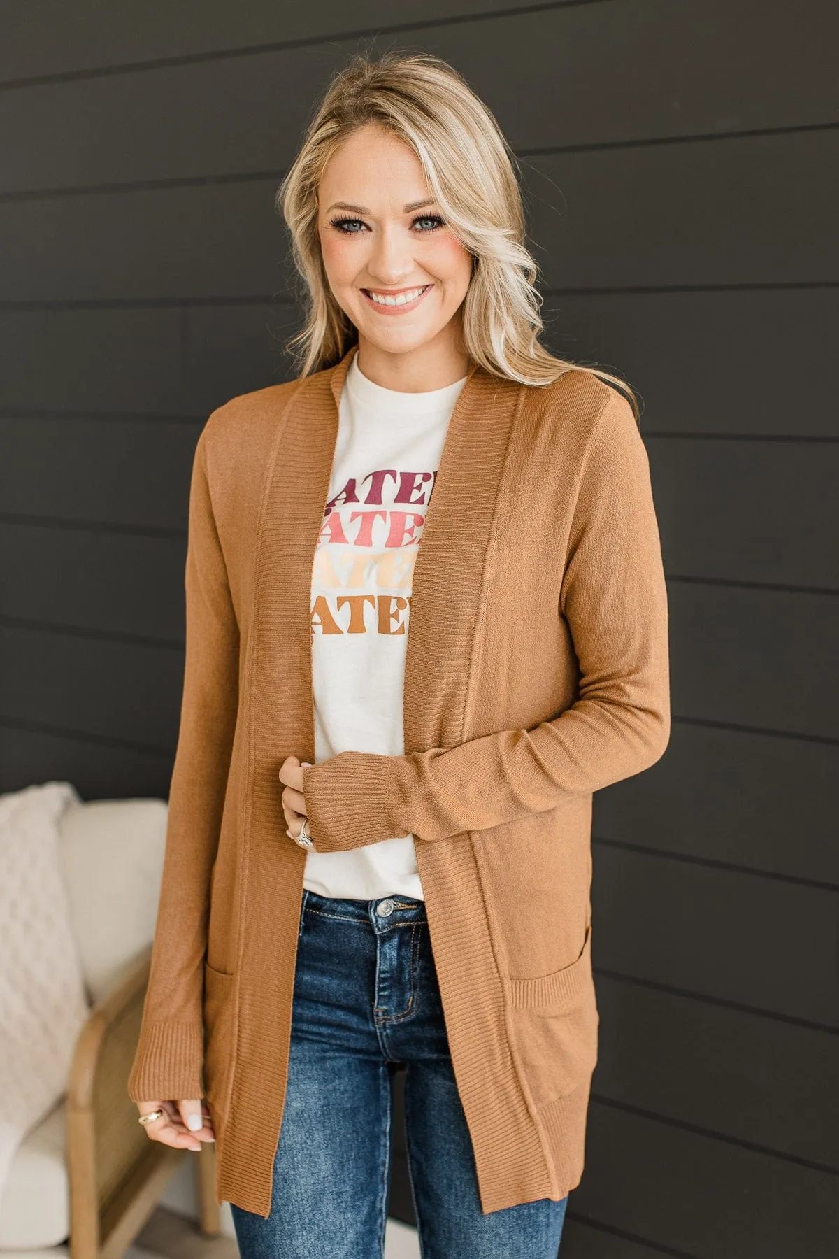 Comfortable With Myself Knit Cardigan- Amber