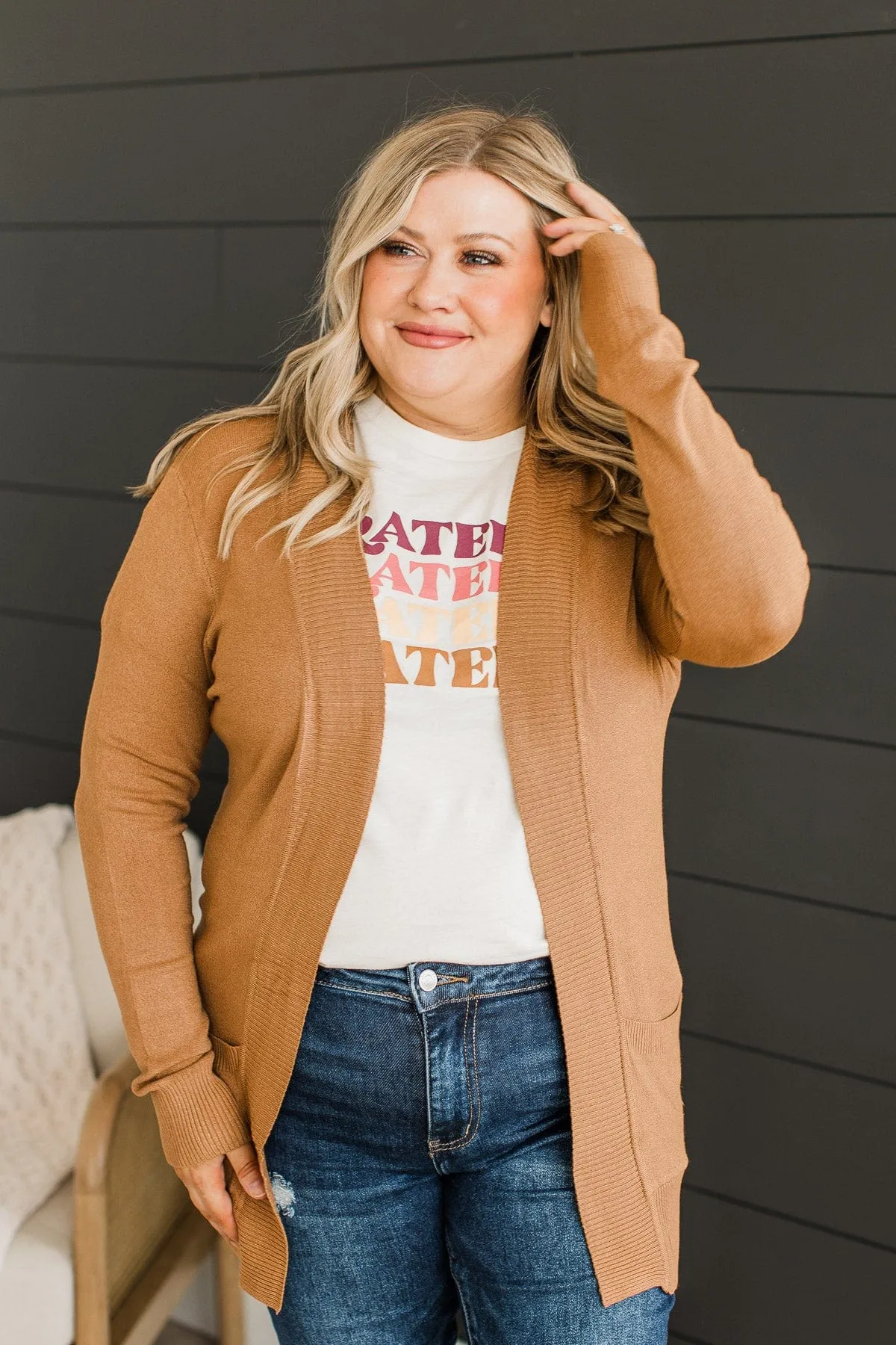 Comfortable With Myself Knit Cardigan- Amber