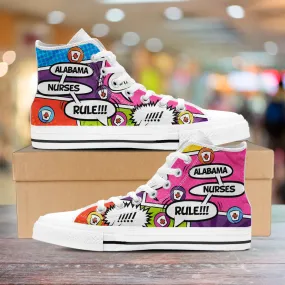 Comic Alabama Nurse High Top Shoes White