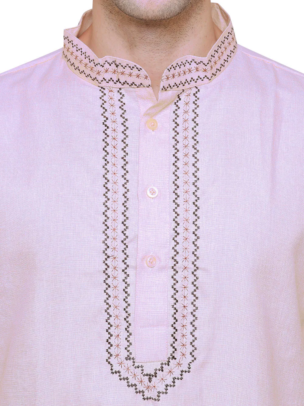 Cotton Embroidered Mens Kurta Pajama India Clothes (Purple)