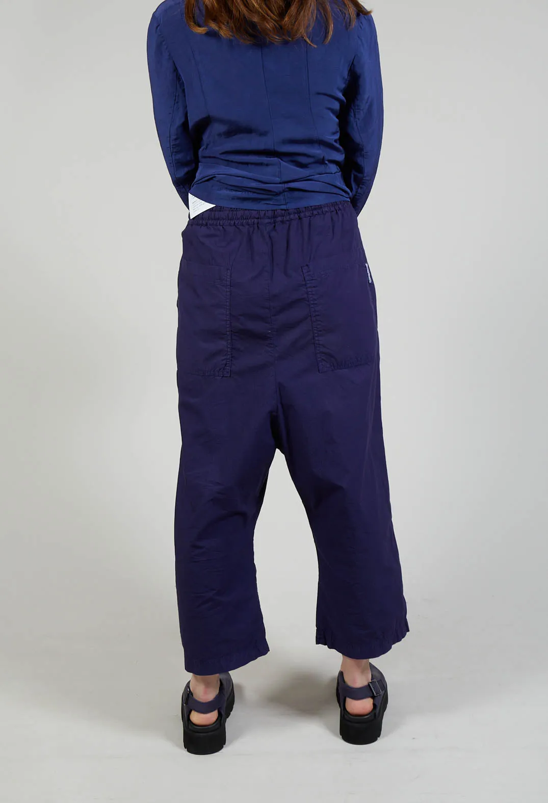 Cropped Wide Leg Trousers in Azur