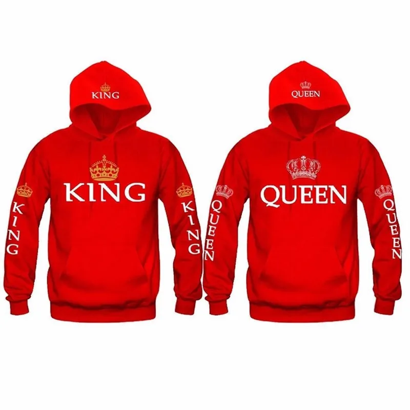 Crown King and Queen Hoodie for Couples