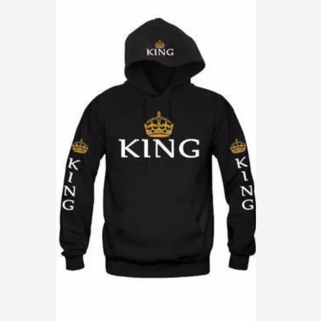 Crown King and Queen Hoodie for Couples