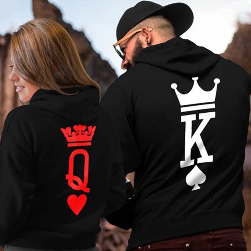 Crown King and Queen Hoodie for Couples