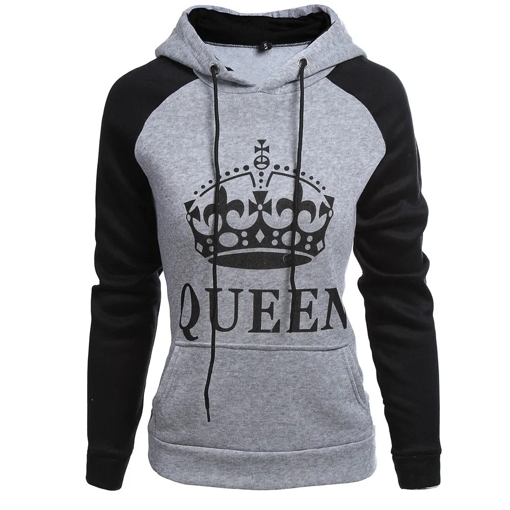 Crown King and Queen Hoodie for Couples