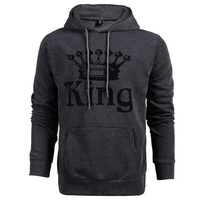 Crown King and Queen Hoodie for Couples