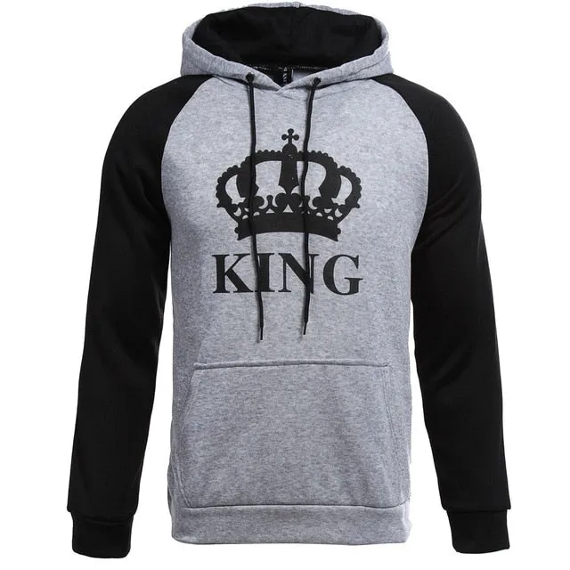 Crown King and Queen Hoodie for Couples