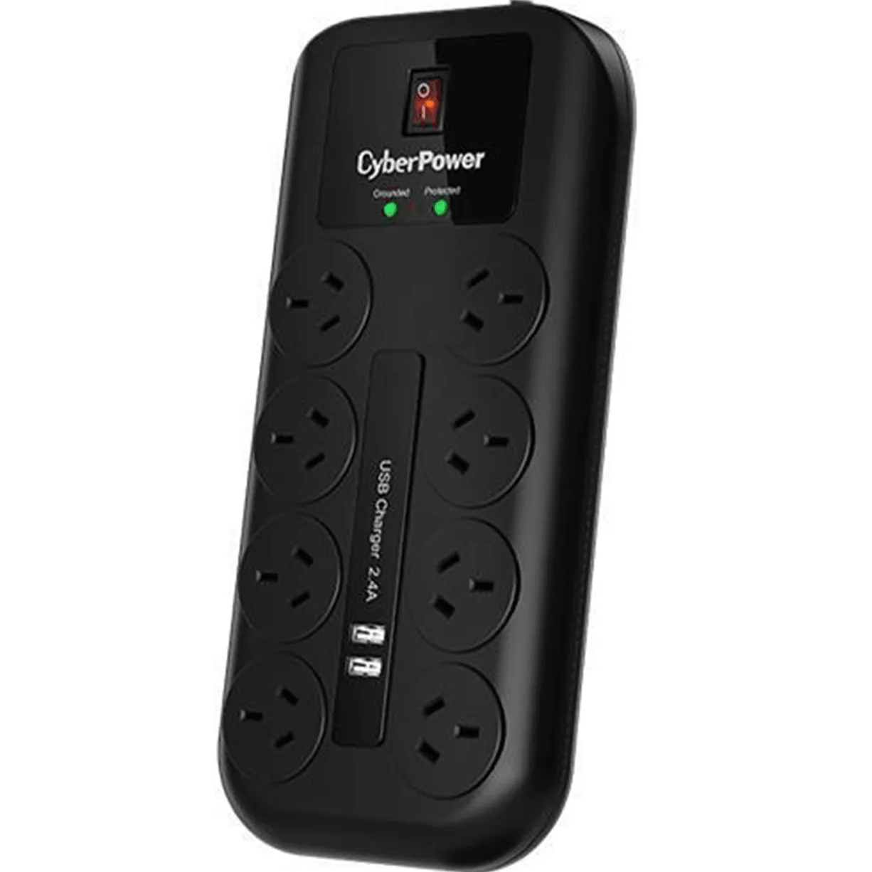 CyberPower Home Theater 8 Outlet + 2 USB Surge Protector Powerboard