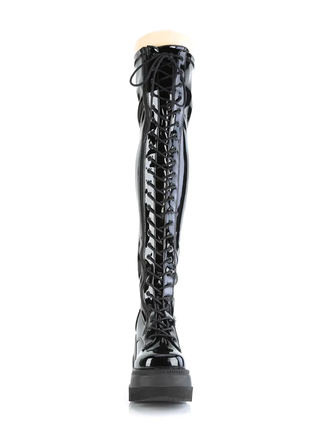 DEMONIA SHAKER-374 - BLACK PATENT  PRE ORDER 