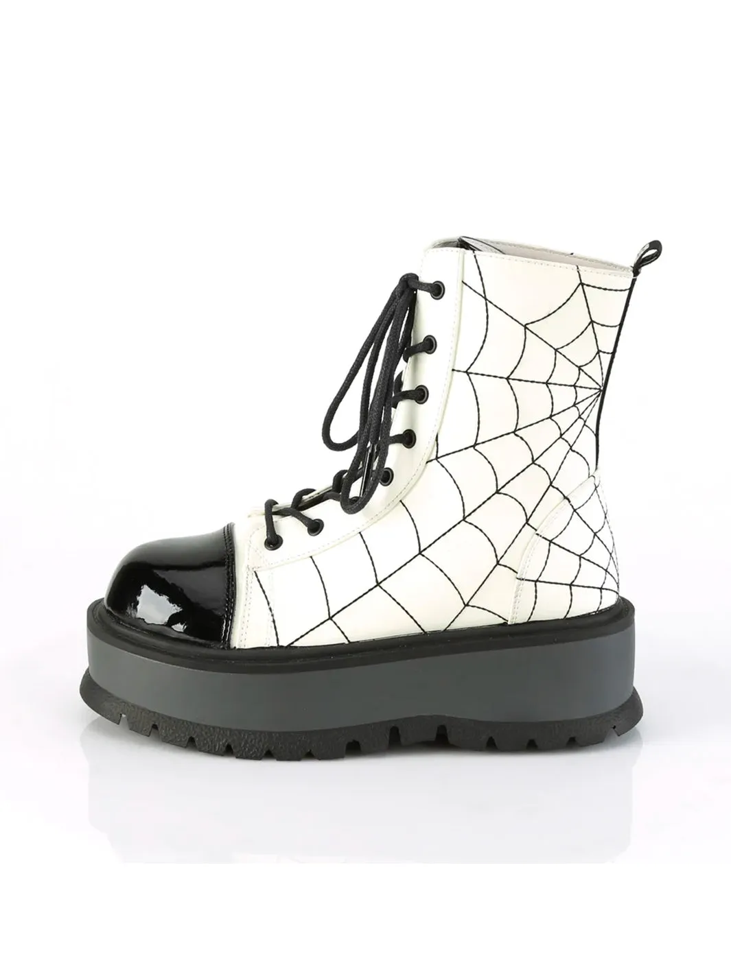 DEMONIA SLACKER-88 - WHITE VEGAN LEATHER  PRE ORDER 