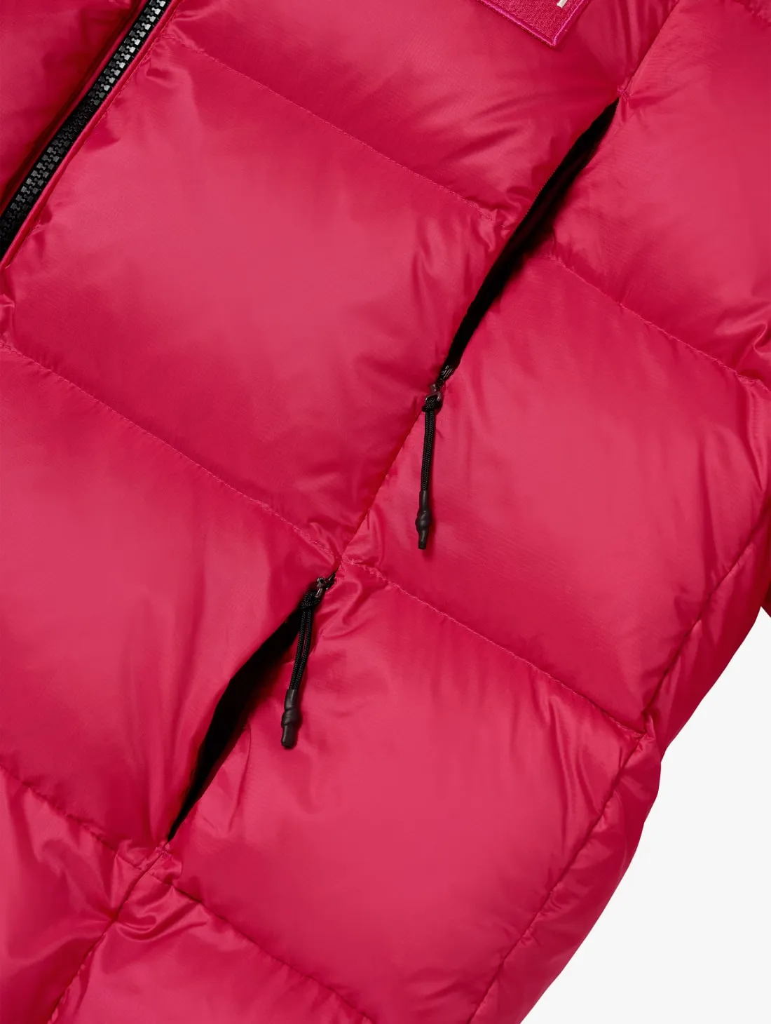 DETACHABLE HOODED PUFFER DOWN JACKET-RED