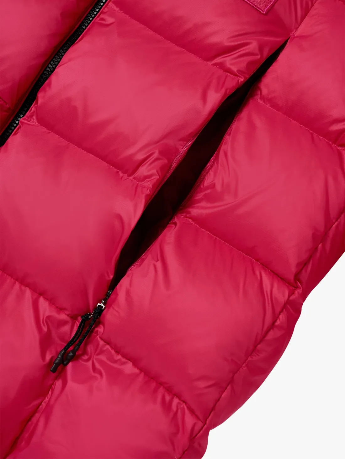 DETACHABLE HOODED PUFFER DOWN JACKET-RED