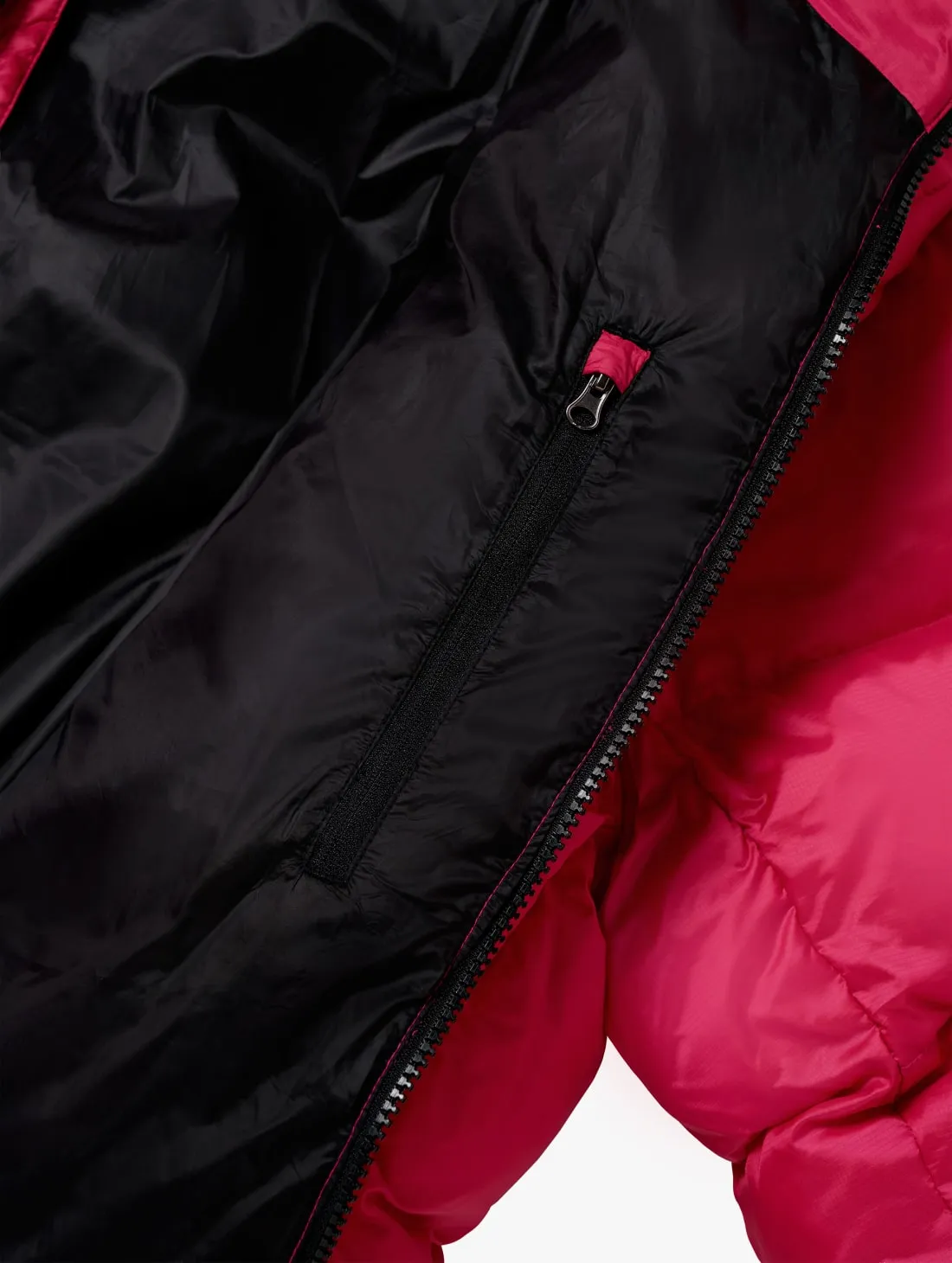 DETACHABLE HOODED PUFFER DOWN JACKET-RED