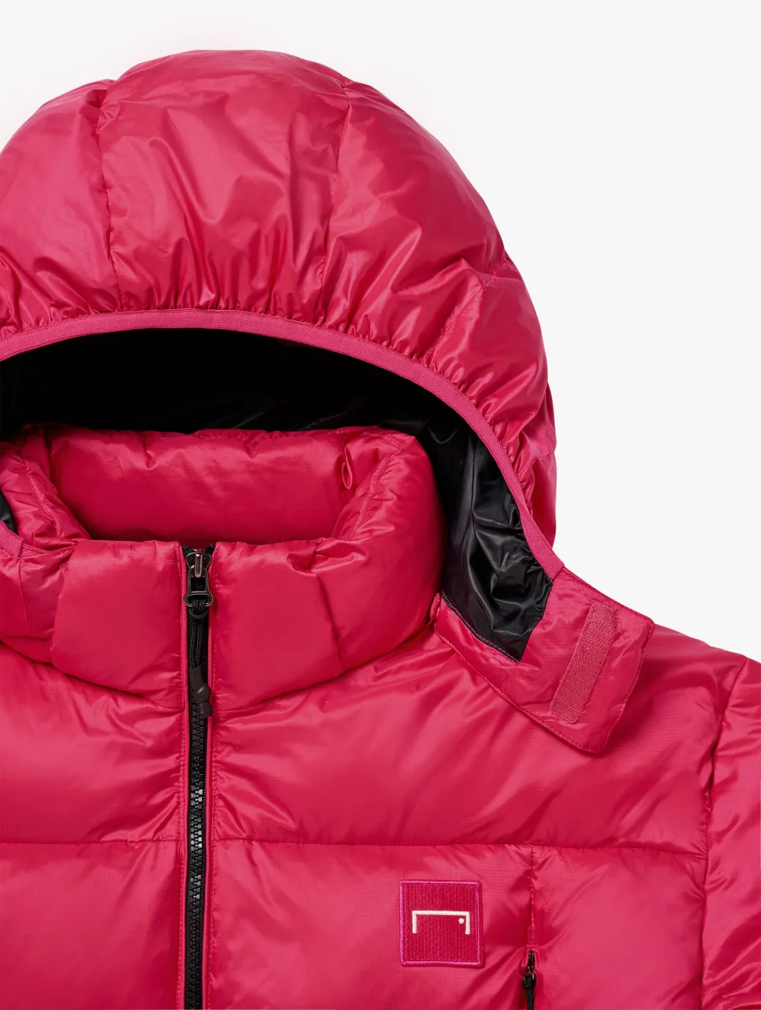 DETACHABLE HOODED PUFFER DOWN JACKET-RED