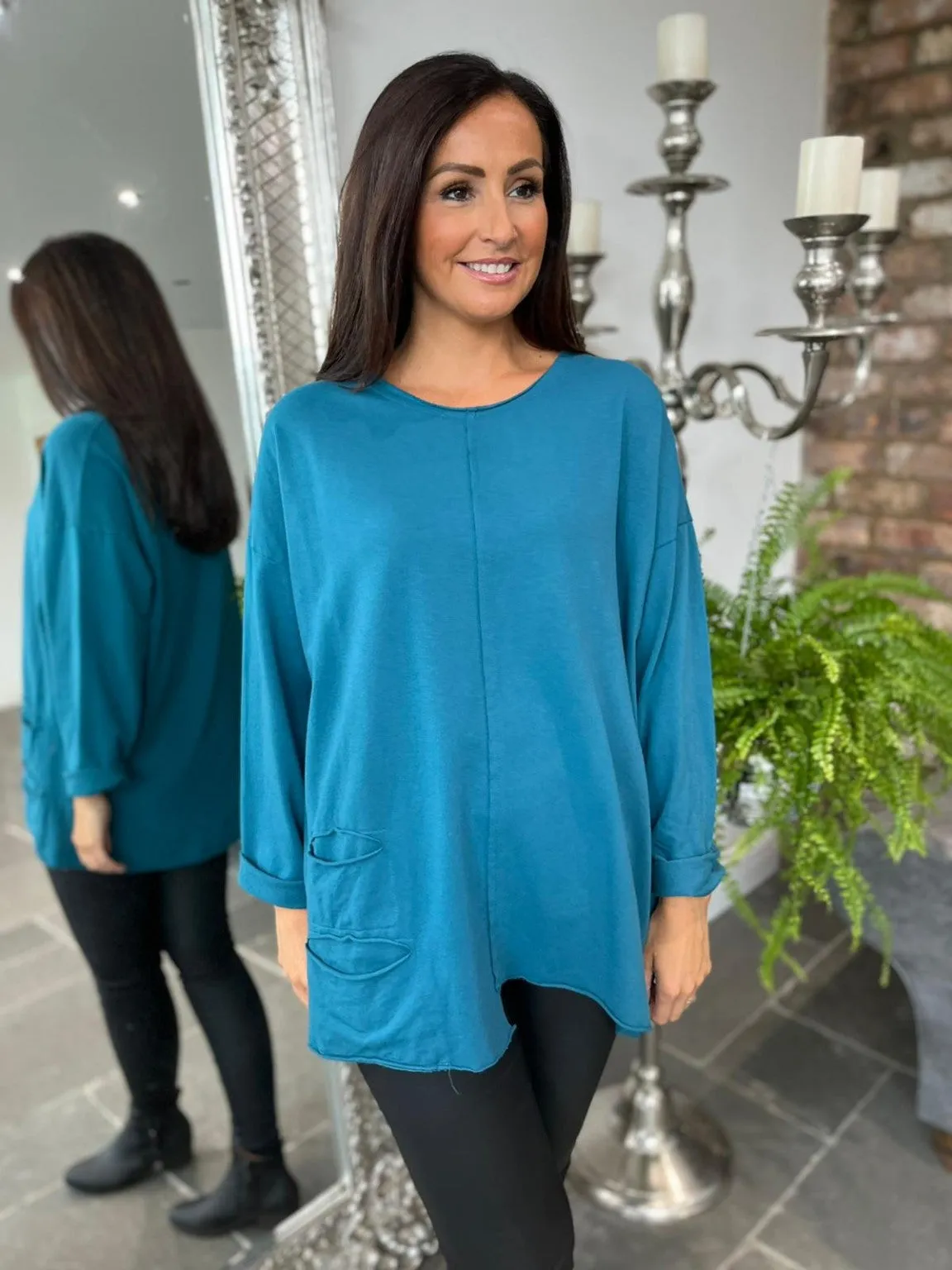 Double Pocket Sweat Top Sarah