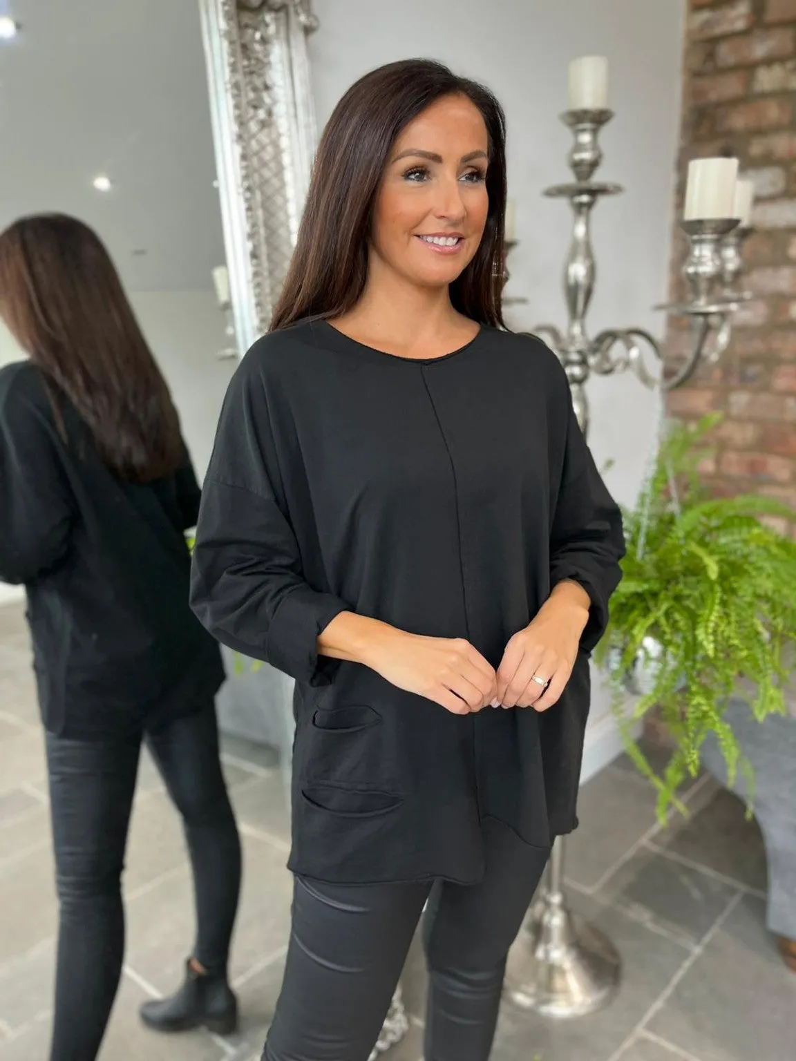 Double Pocket Sweat Top Sarah