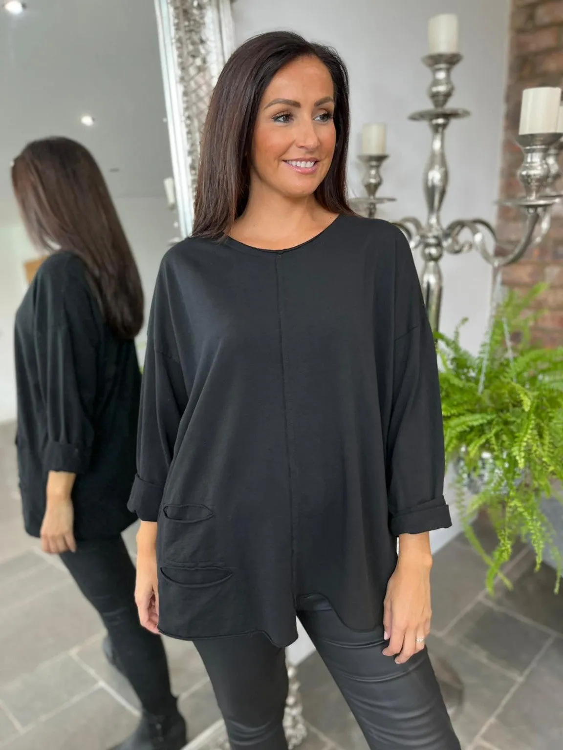 Double Pocket Sweat Top Sarah