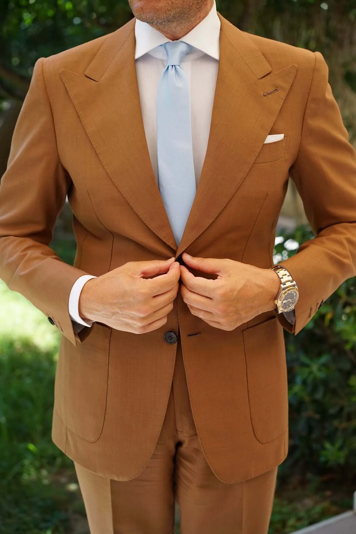 Dusty Ice Blue Weave Skinny Tie