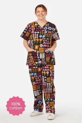 Elsa Patchwork Scrub Set