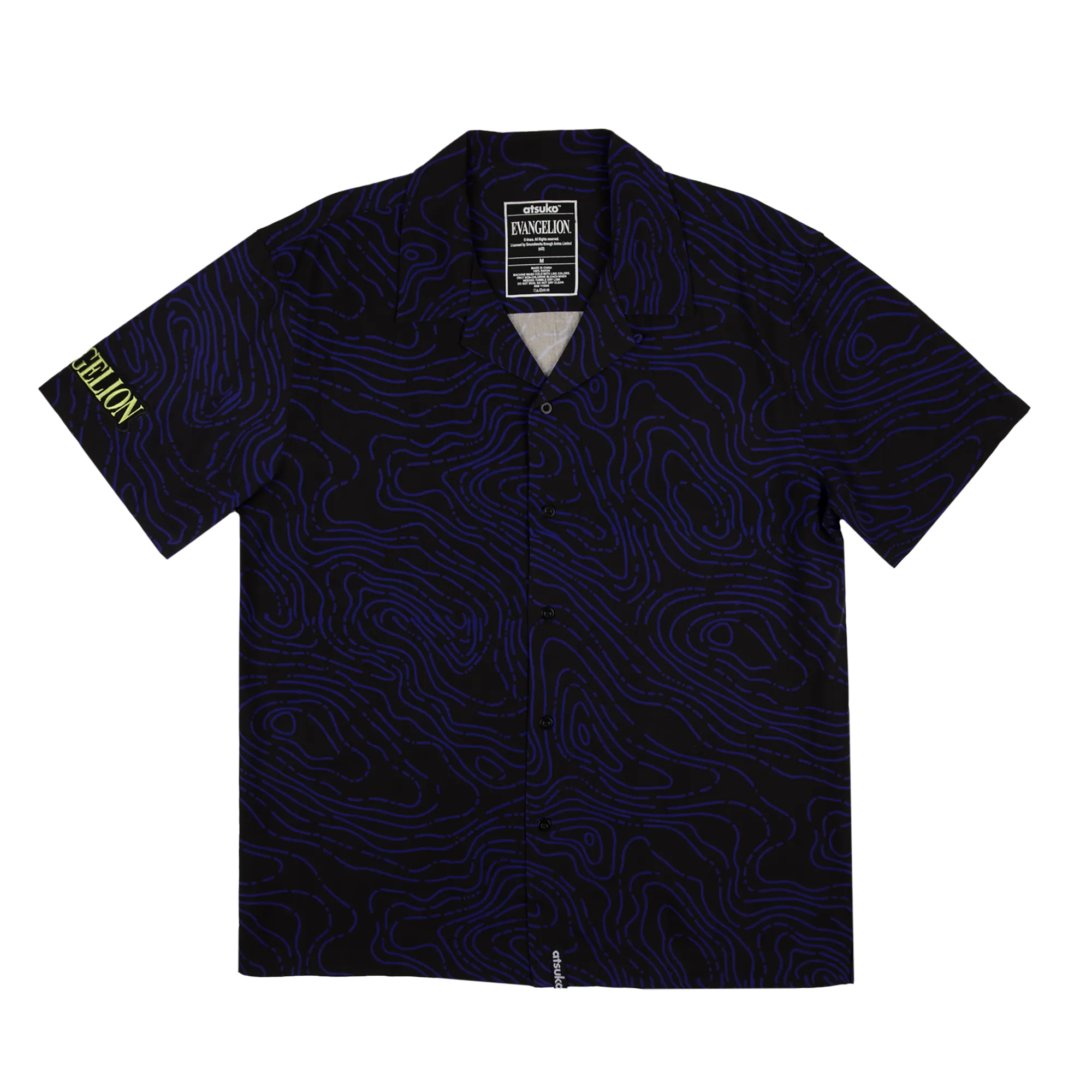 Eva Unit-01 Topography Print Purple Button-Down Shirt