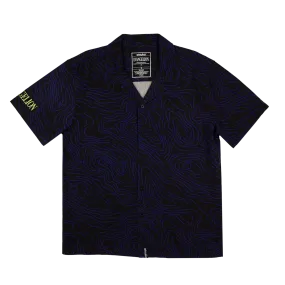 Eva Unit-01 Topography Print Purple Button-Down Shirt