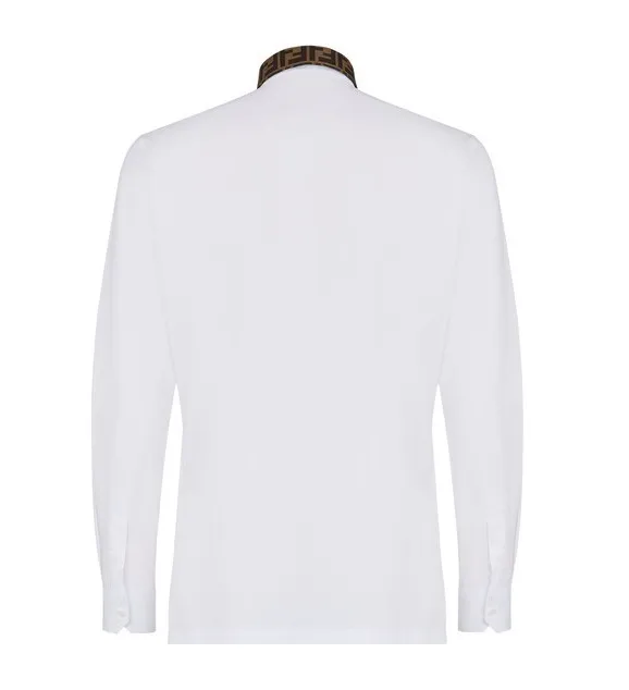 FENDI  |Long Sleeves Cotton Logo Luxury Shirts