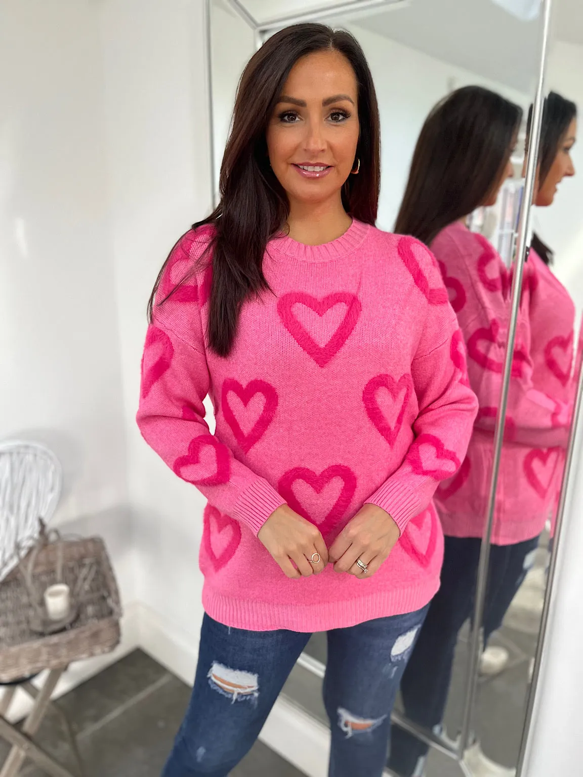 Fluffy Heart Jumper Harriet