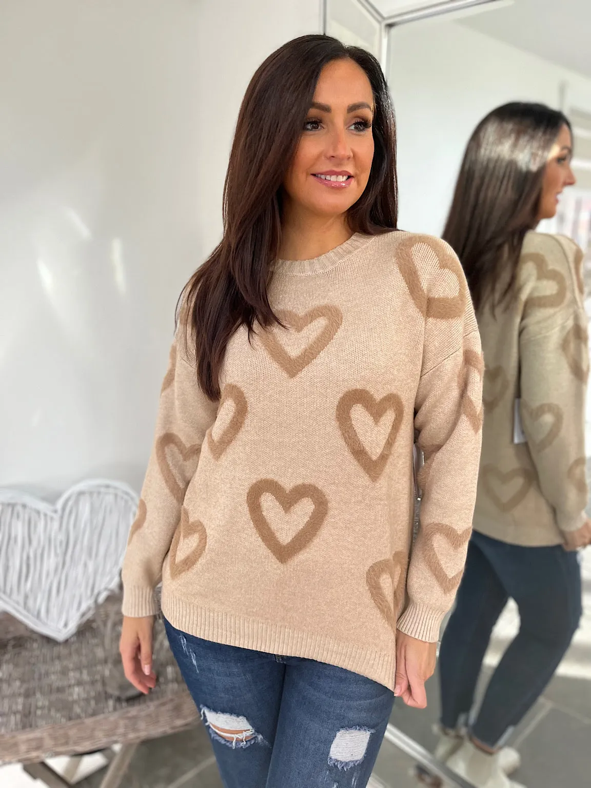 Fluffy Heart Jumper Harriet