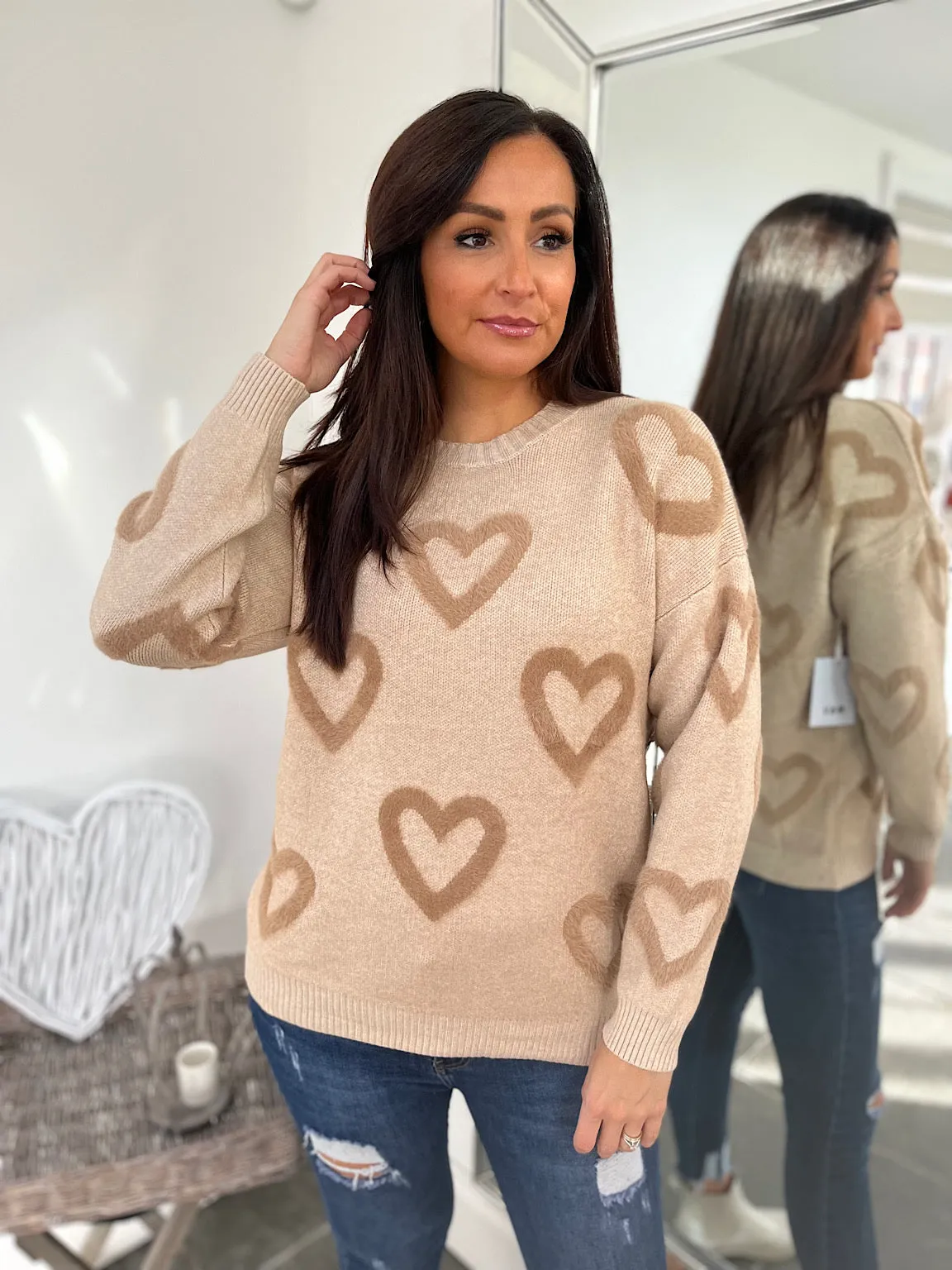 Fluffy Heart Jumper Harriet