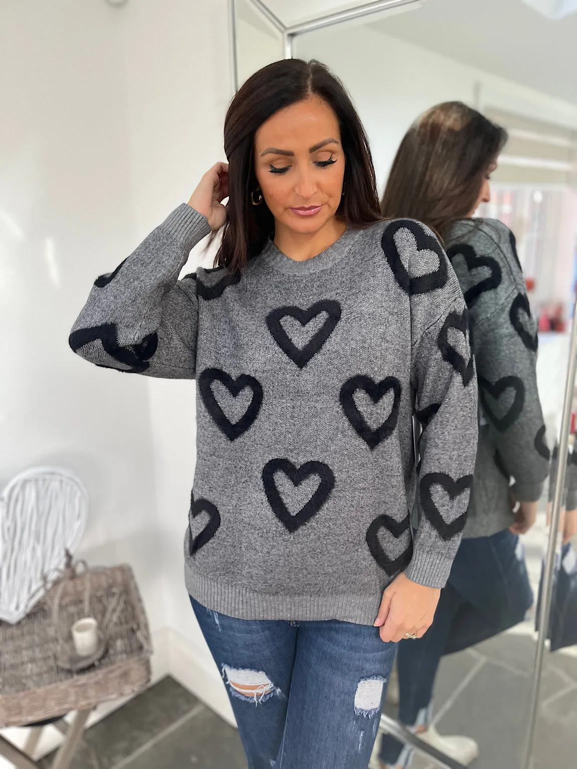 Fluffy Heart Jumper Harriet