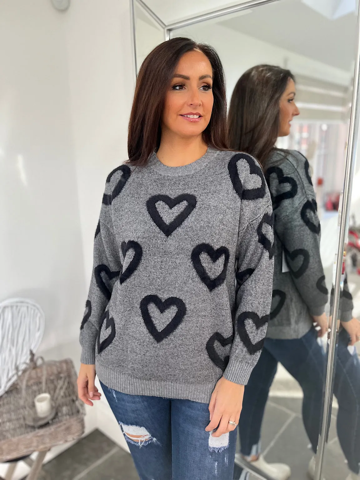 Fluffy Heart Jumper Harriet