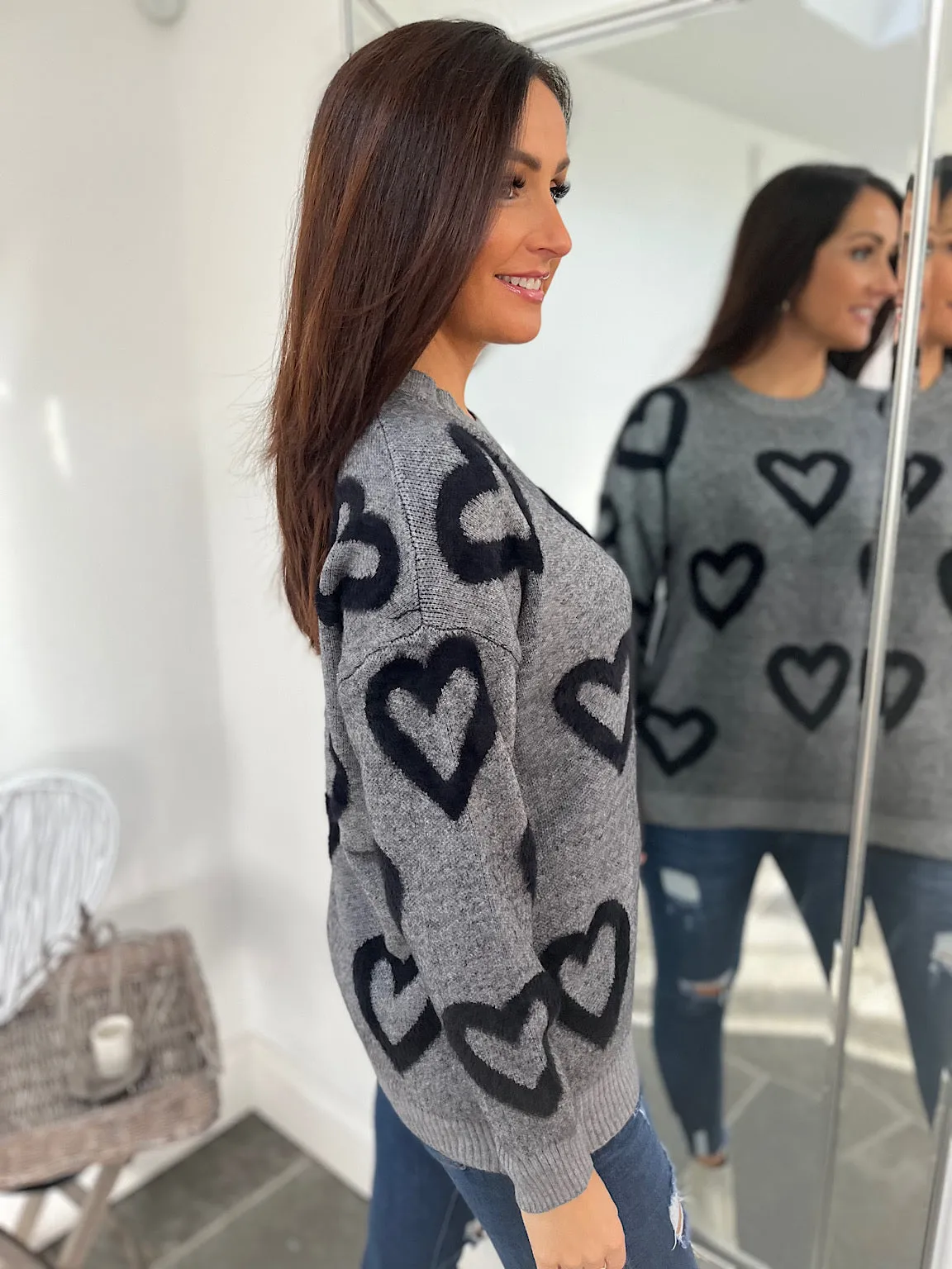 Fluffy Heart Jumper Harriet