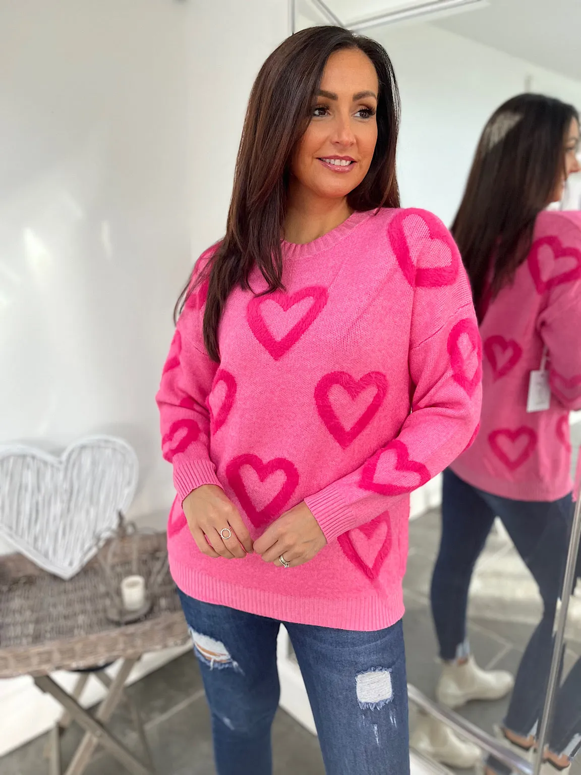 Fluffy Heart Jumper Harriet