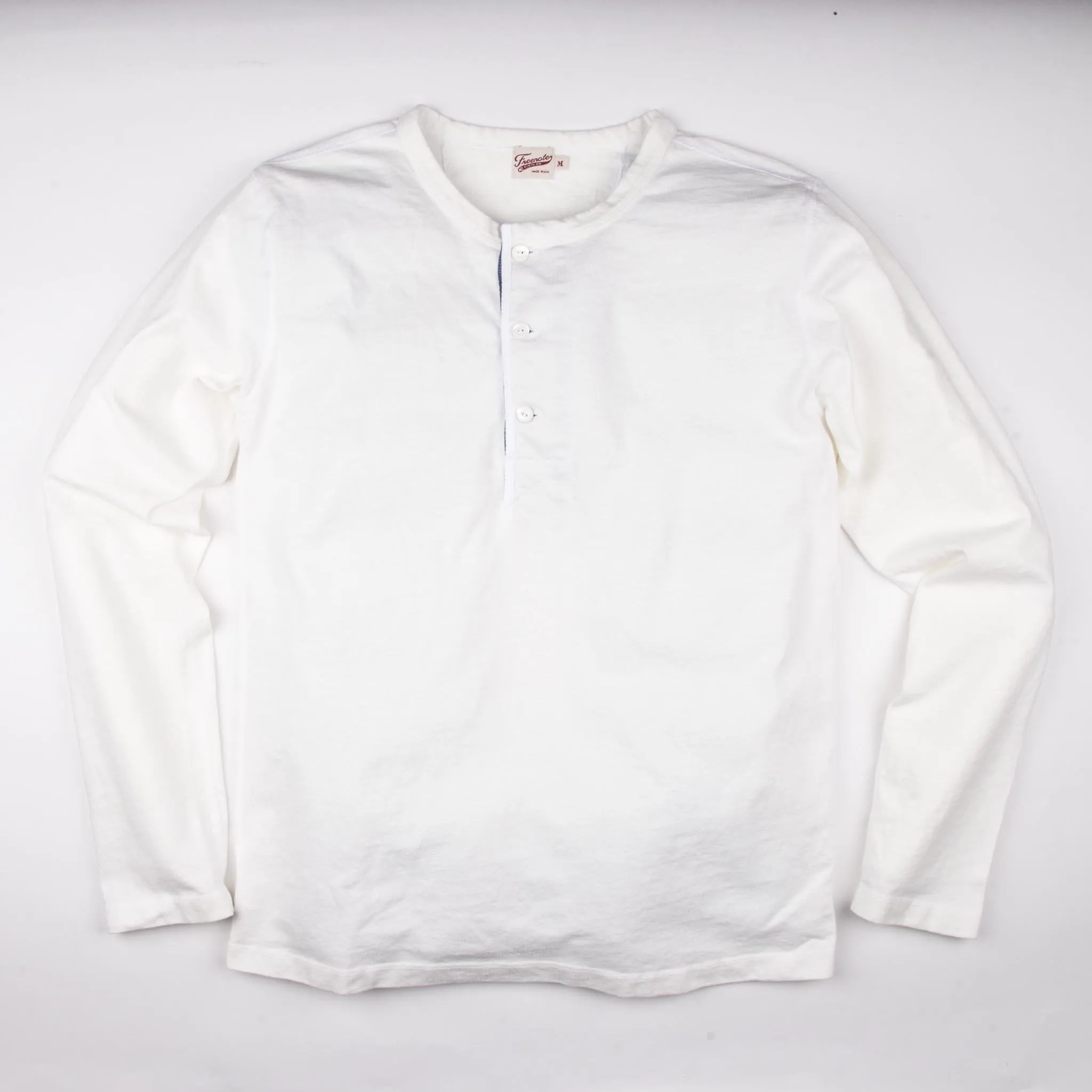 Freenote Cloth 13oz Henley L/S - White