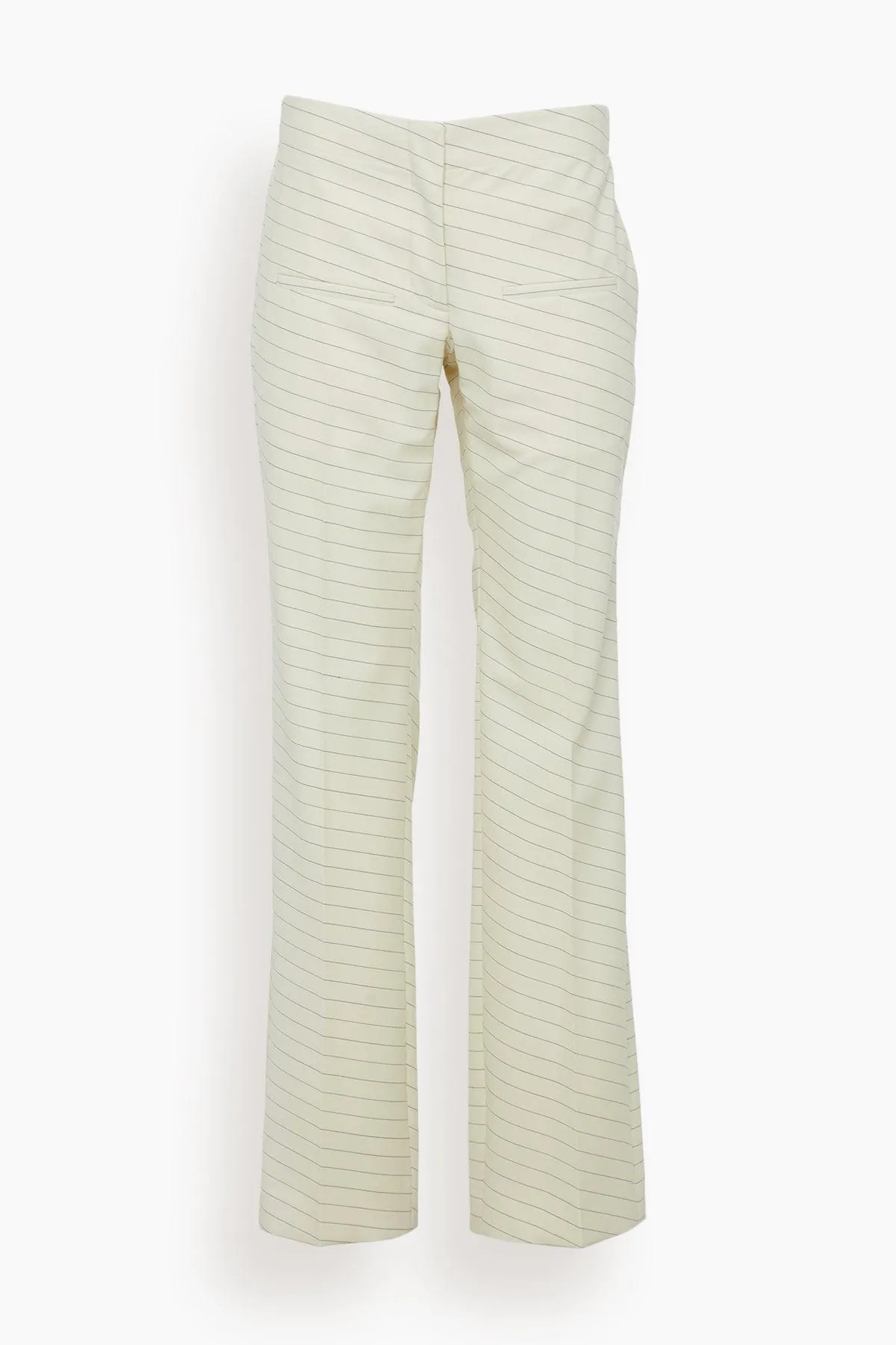 Front Pocket Straight Trousers in Ivory