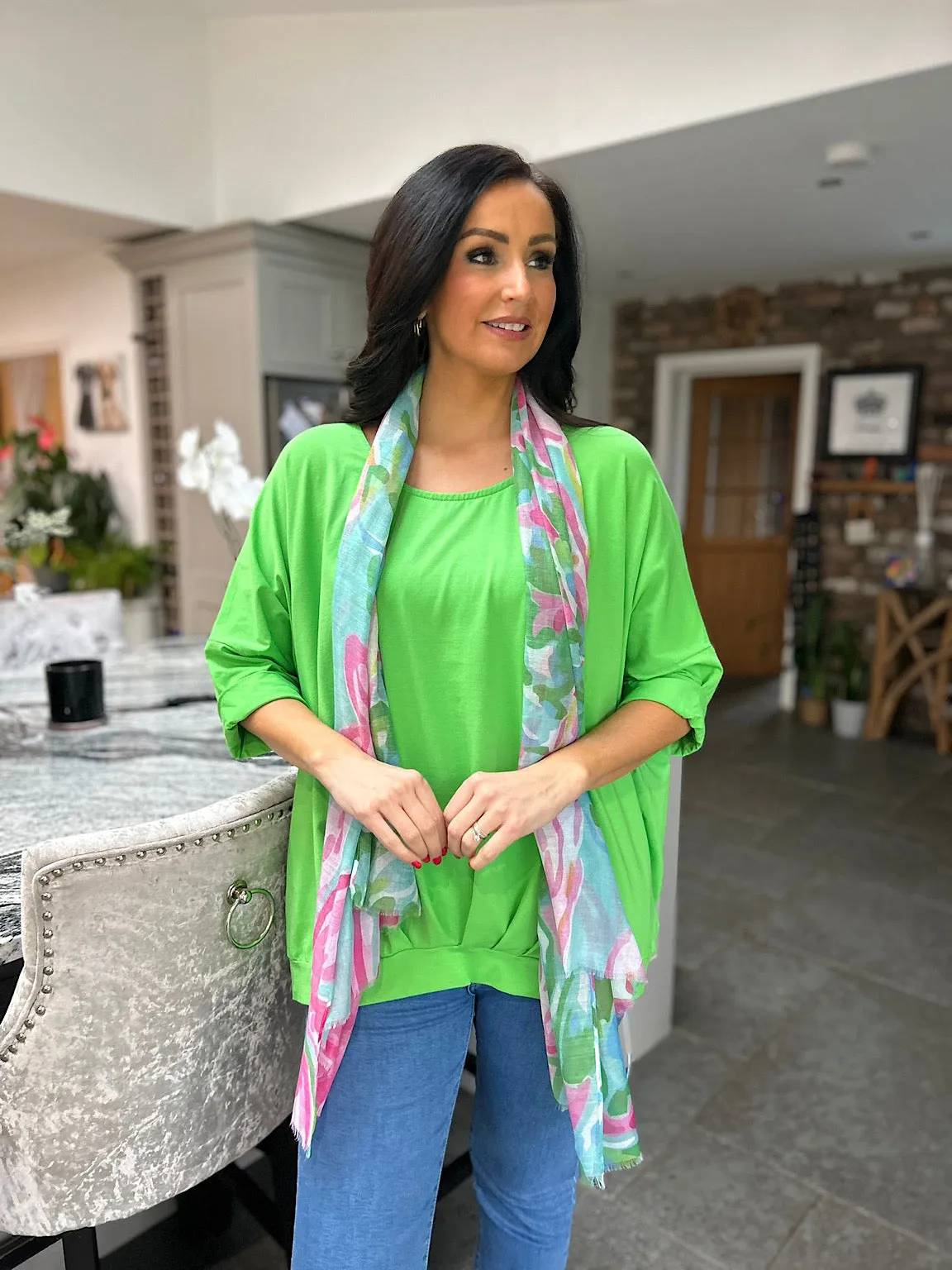 Green Ruched Hem Top Lottie