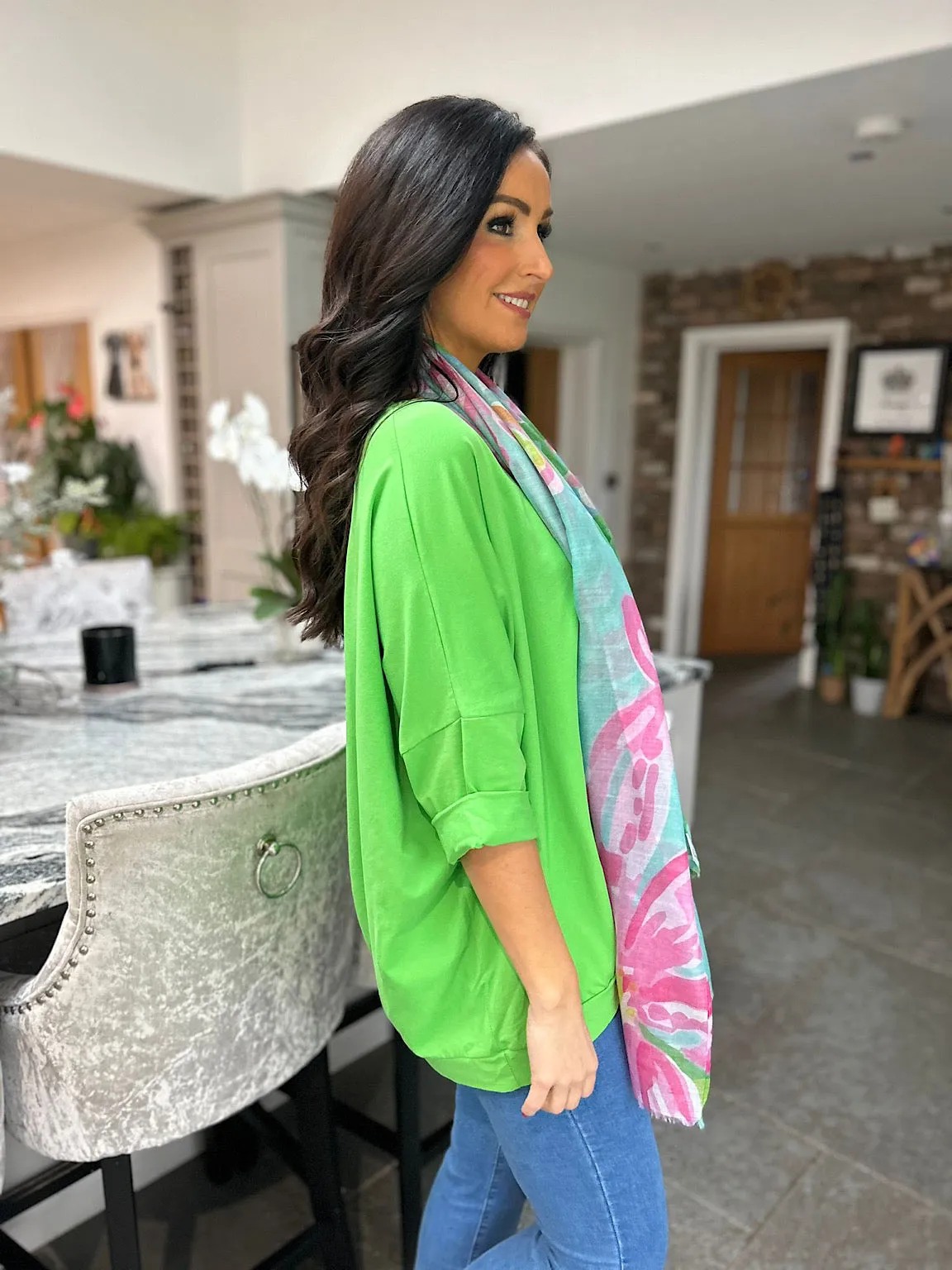 Green Ruched Hem Top Lottie