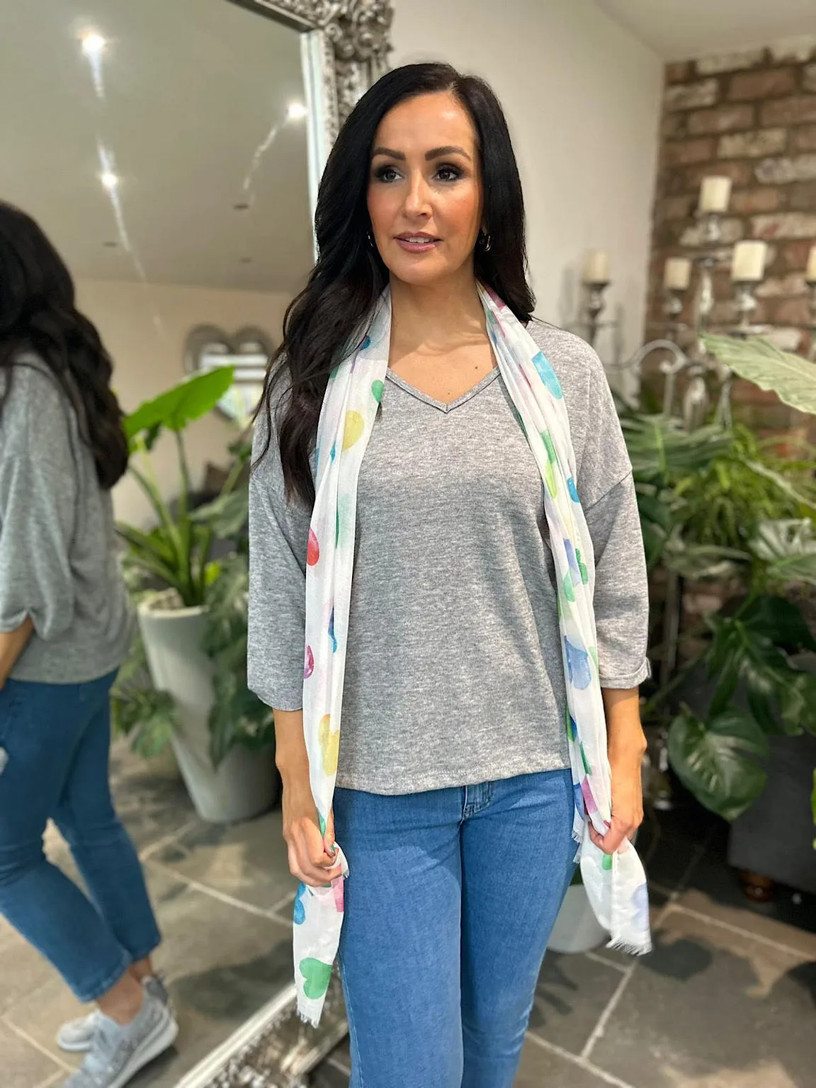 Grey V Neck Knit Adele