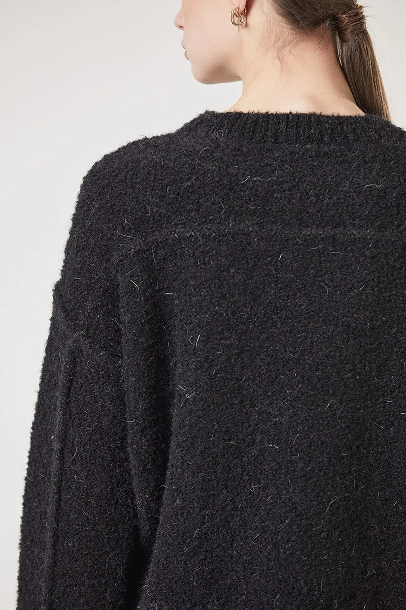 HAIRY ROUND NECK SWEATER