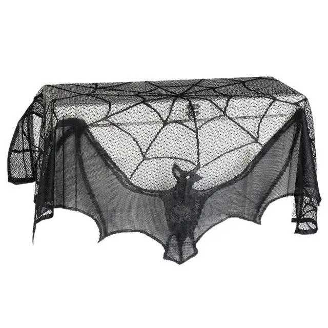 Halloween Decoration Lovely Lace Spiderweb Fireplace Festive Scarf 60*20inch 1 Pcs