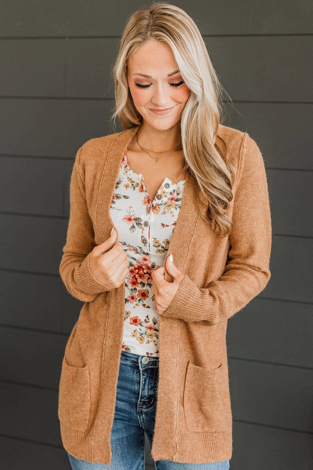 Having A Blast Knit Cardigan- Camel