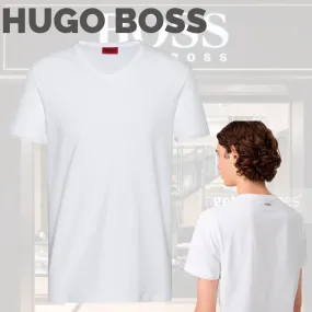 Hugo Boss  |Pullovers Street Style V-Neck Plain Cotton Short Sleeves