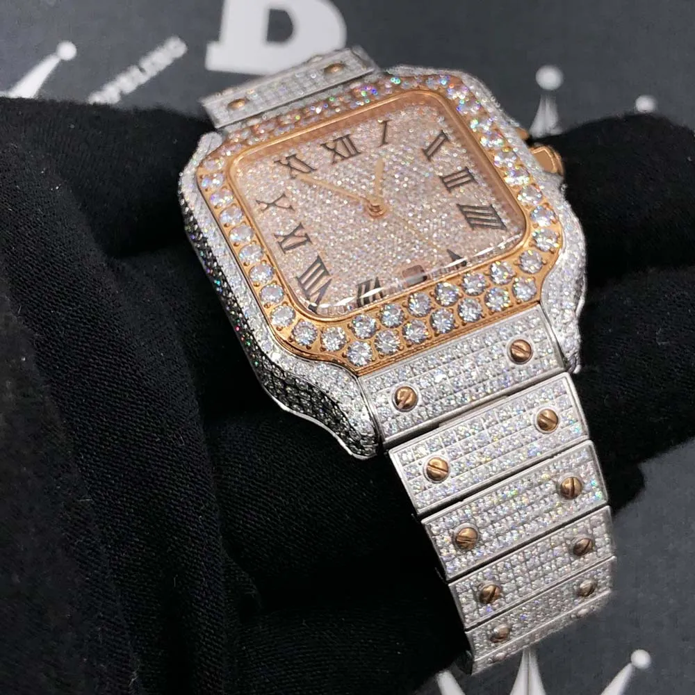 Iced Out Baller Square CZ Steel Bust Down Watch