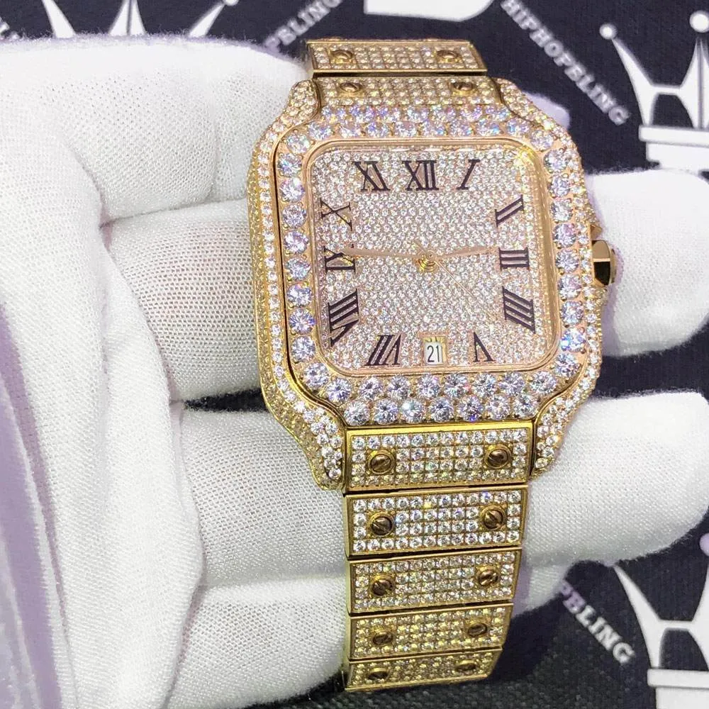 Iced Out Baller Square CZ Steel Bust Down Watch